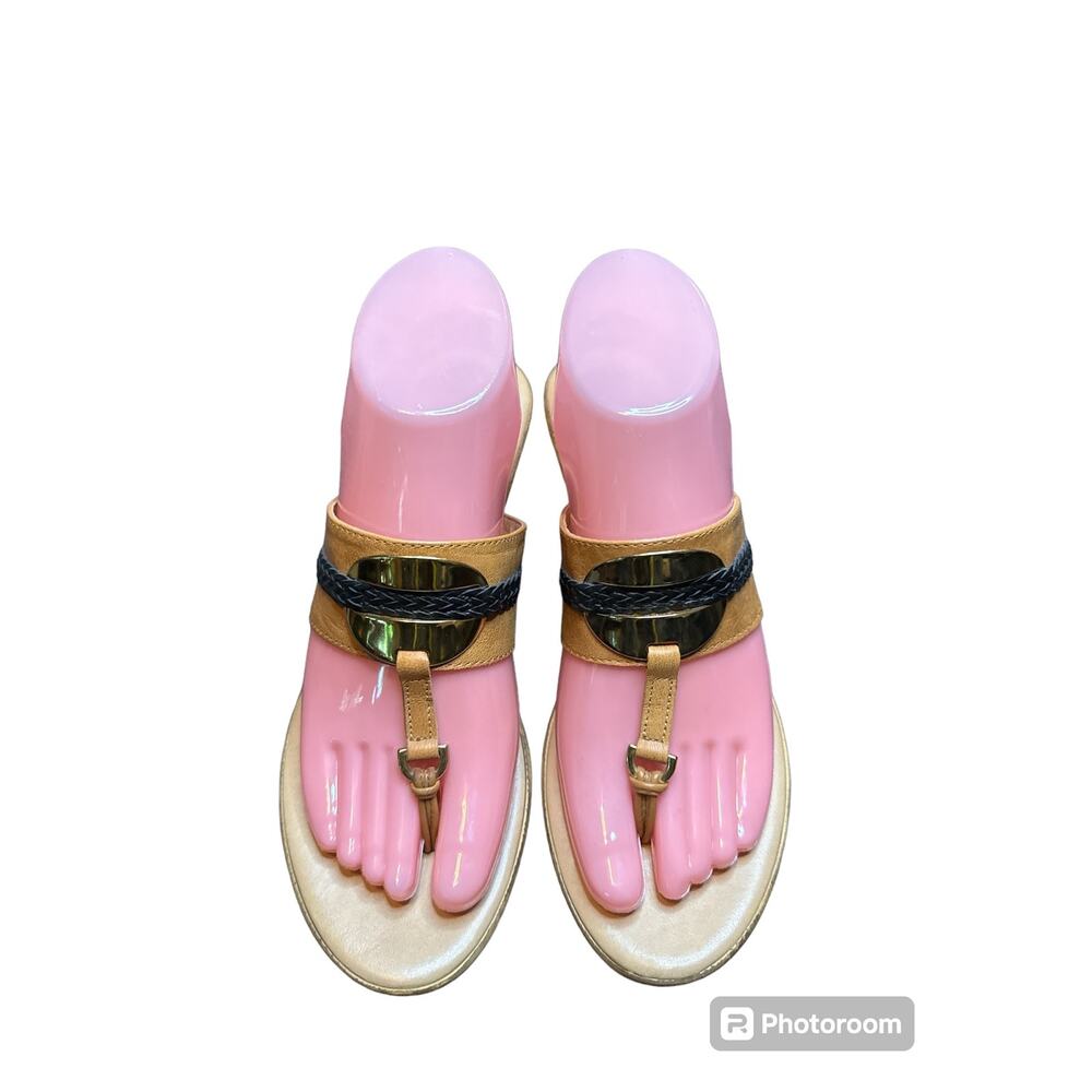 A. Fiannetti made in Italy leather thong sandals